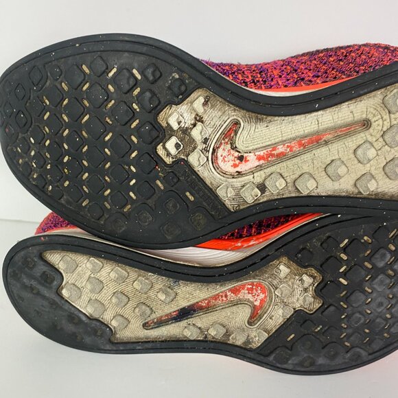 Nike Flyknit Racer Running Shoes Men's 8.5 Acai Berry Hyper Orange 526628 008 - Picture 15 of 16